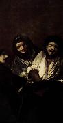 Francisco de goya y Lucientes Two Women and a Man oil on canvas
